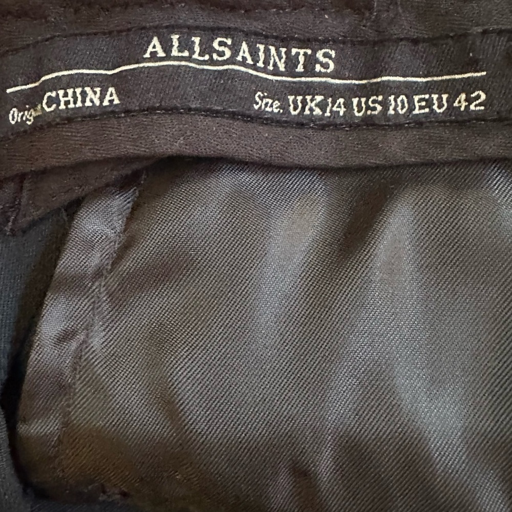 All Saints Black “Quell” Cropped Wool Blend Pants Size 10 Excellent Condition! - Picture 7 of 8